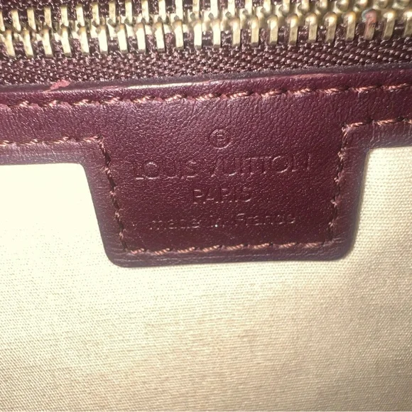 Louis Vuitton Pink Denim with Burgundy Travel Bag with Iconic Monogram - Picture 3 of 9